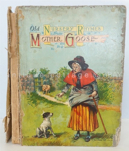 1900 Antik Viktorianisch KINDERZIMMER REIME MUTTER GANS KINDER BUCH Eigen: Fanny Barde