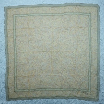 GRES Flower Ivory Gray Silk Scarf Scarves 35'' X 35'' P921