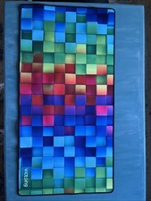 Colorful Abstract Blocks Desk Mat Geometric Rainbow Mouse Pad 31x16