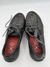 Twisted X Women's Black Snake Print Embossed Leather Driving Moccasins Size 7M