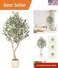 6ft Artificial Olive Tree with Tall Exquisite Planter