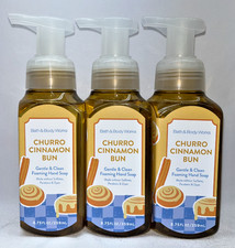 3 Churro Cinnamon Bun Bath  Body Works Gentle Foaming Hand Soap 8.75 fl oz