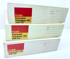 Kodak Carousel Transvue 140 Slide Projector Trays Original Boxes Lot of 3
