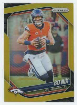 2025 Prizm Bo Nix Gold Prizm 2nd Year Jersey Number 10/10