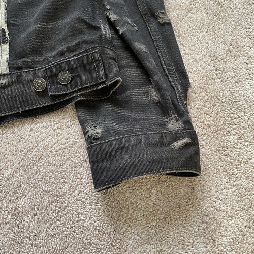 Denim Supply Ralph Lauren Shred Tatter USA Flag Distressed Denim Trucker Jacket - Picture 5 of 16