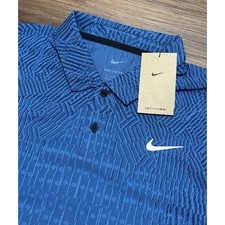 Nike Dri-FIT ADV Tour Textured Short Sleeve Golf Polo Blue FD5731-402 Sz L
