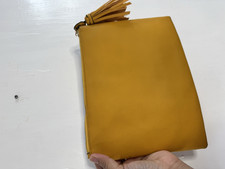  New look Yellow Faux Leather Zip Clutch Tassel Gold Hardware 