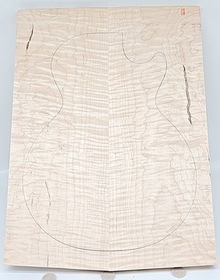 Carve Top 4A Curly Maple - Glued Up - Discounted - Knots 21'' x 15-1/4'' x 15/16''