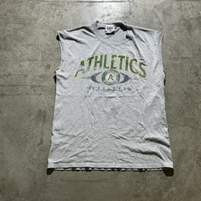 Vintage 1997 Made In USA Oakland Athletics Muscle Tee Men’s Size Large Gray