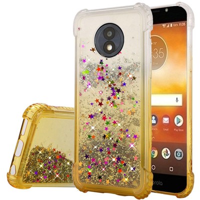''GSA Gold Glitter Gradient Candy Case for Moto E5 Play''