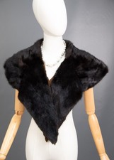1253 GLAMOROSO ABRIGO DE PIEL DE VISÓN REAL CHAQUETA DE PIEL DE LUJO ESTOLA HERMOSO ASPECTO