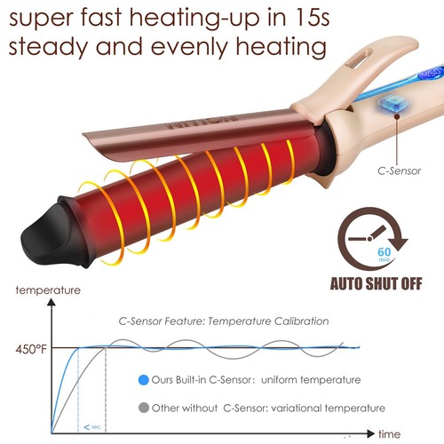Professional 1 1⁄4 inch Curling Iron Argan Oil Ceramic Tourmaline Titanium Co... - Picture 4 of 9