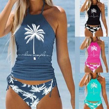 Two Pieces Tankini Bathing Suits Women Printed Swim Top with Bottom Swimsuits