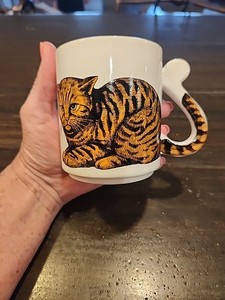 Lot De Tasses Vintage Tognana - Mugs Chats Années 70 - Porcelaine Blanche