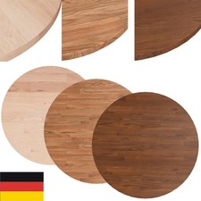 1,5-4cm Rund Tischplatte Massivholz Eiche Holzplatte Ersatz Holz Tisch Platte