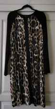 Karen Kane designer leopard print dress with leather accent - XL