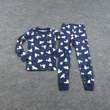 Hanna Andersson Pajama Set Kids 5 Years Blue Seal Animal Print Jersey NWT