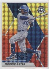 2021 Panini Mosaic Choice Fusion Red & Yellow Prizm 10/64 Mookie Betts #144 0x5e