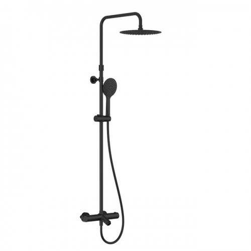 Colonne de baignoire thermostatique noire avec tête de douche extensible 25cm COLORS KRAM