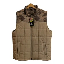 ARIAT Concealed Carry Vest Mens XL Brown Cameo Insulated Water Resistant New