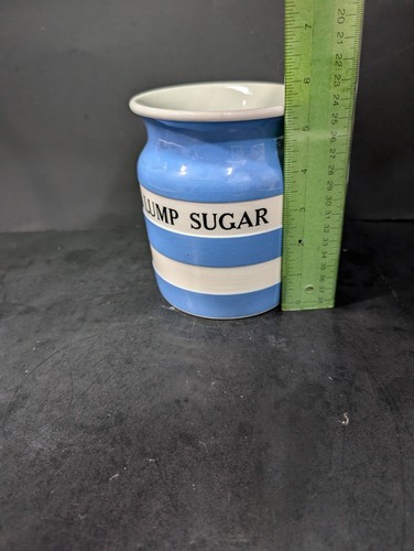 TG Green Cornishware Lump Sugar Jar, Vintage Canister, Blue & White Stripes - Picture 8 of 9