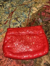 Vintage Red Mesh / Chainmail Purse Disco 80s Chic Going out