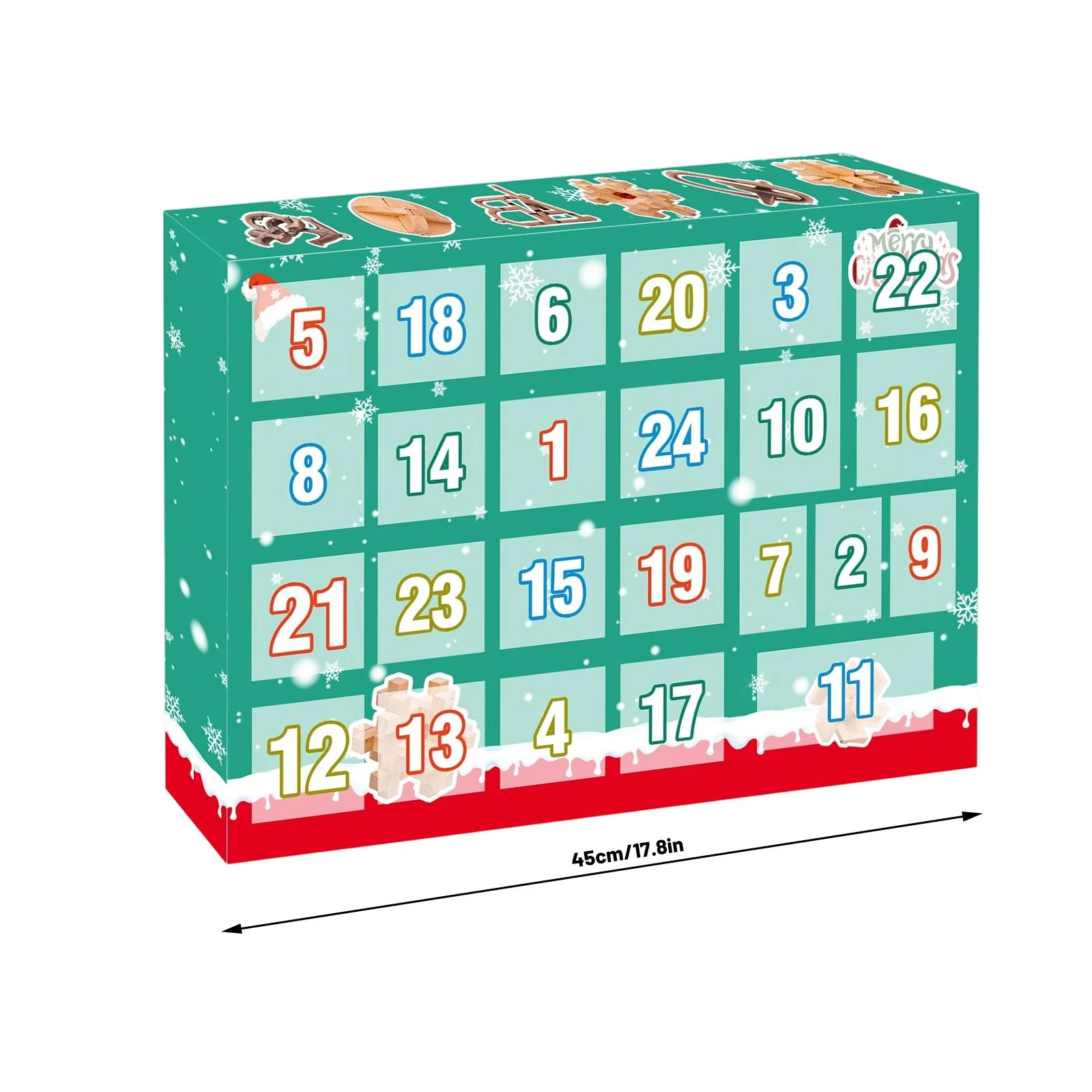 Countdown Brain Teasers Toy Lu Ban's Lock Advent Calendar 24 Days 3D Blind Boxes