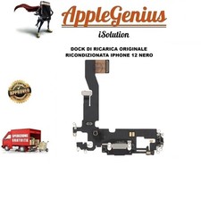 100% ORIGINALE APPLE IPHONE 12 NERO FLAT CONNETTORE DI RICARICA DOCK + CORRIERE