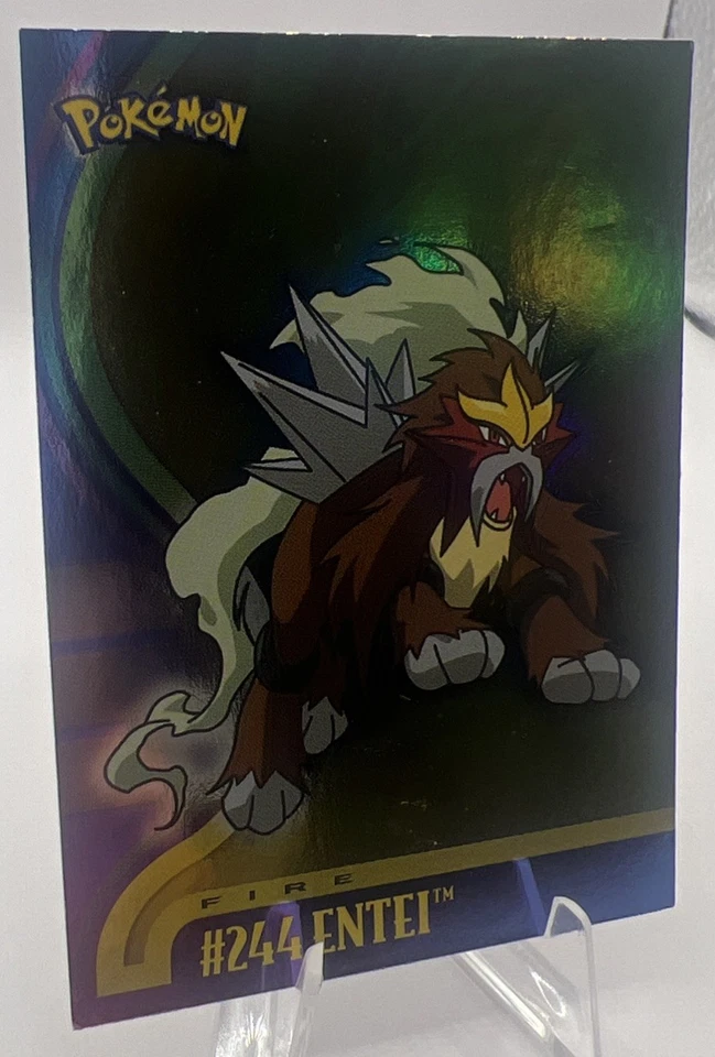 Topps 2001 Pokemon Entei Johto League Champions TV Animation #244 Holofoil - Image 2 of 4