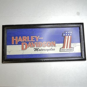 Harley-Davidson #1 Logo w/ American Flag Bar & Shield Motorcycle Sign 