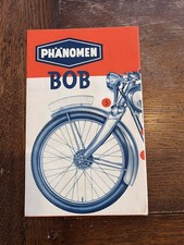 uraltes PHÄNOMEN BOB Werbeschild Motorrad Faltblatt Werbung Fahrrad Oldtimer