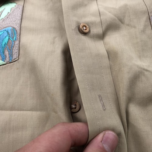 Lifted Research Group Shirt Mens 2XL Beige Short Sleeve Embroidered Wildlife Y2K - Picture 7 of 19