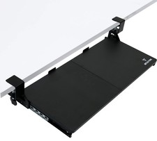 Keyboard Tray Under Desk Slide Out  MDF Board Platform with Iron Rail  Ergo...