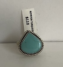 Sterling Silver 925 Royston Turquoise Natural Stone Adjustable Ring 6-10  110