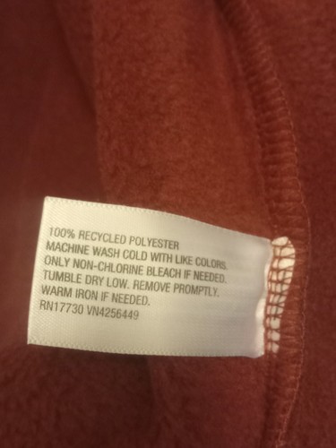 Mens Maroon Color Button Down Soft Fleece Shirt/jacket Size Large NWT - Picture 8 of 8