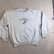 Sope Creek University of Okoboji Sweatshirt Mns L Gray Cotton Blend Pullover Y2k