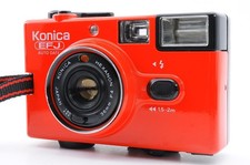 Konica EFJ Auto Date RED 35mm Point Shoot Camera Tested Works Near Mint JPN