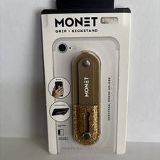 Monet Cell Phone Strap Grip Kickstand Universal Phone Holder Glitter Gold New