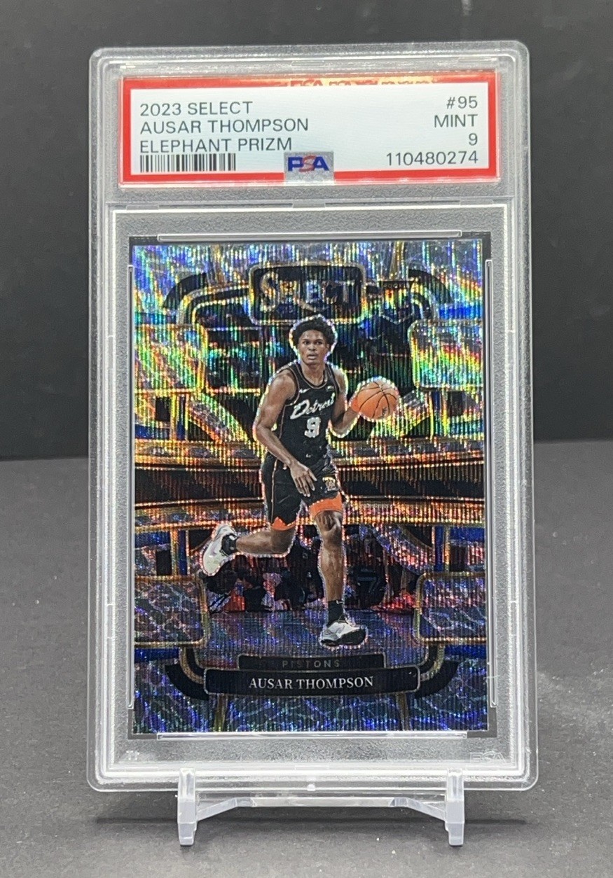 Ausar Thompson 2023-24 Panini Select Rookie Elephant Prizm #95 PSA 9 Pistons RC