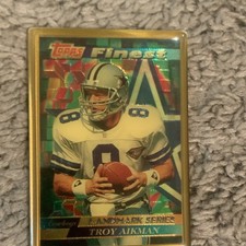 Topps Finest Landmark Series Troy Aikman #3 Dallas Cowboys NFL Football Card