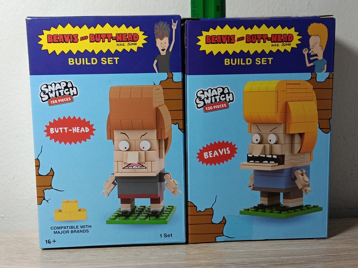 FREE SHIP* BEAVIS & BUTT-HEAD BlockHead Snap & Switch Brick Set