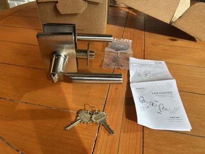 Emtek 5123HNRHUS15 Hanover Satin Nickel Right Lever Modern Rectangle Rosette New