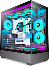 F1 PC Case - Pre-Installed 6 PWM ARGB Fan, ATX Mid-Tower Computer Case, Gaming P