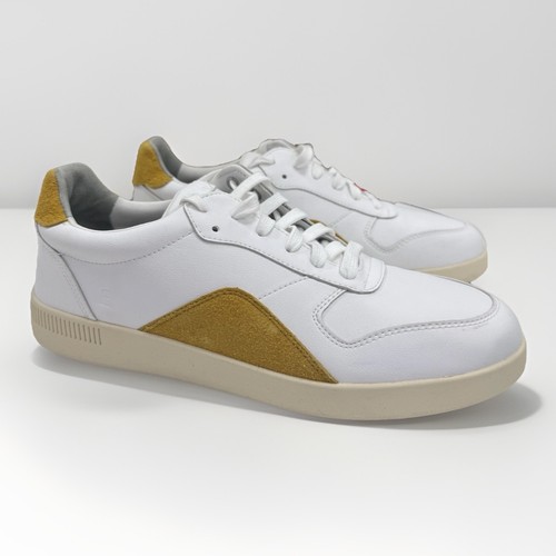 Everlane ReLeather® Court Sneaker size 9.5 Women's Lace-up Shoes White/Mustard