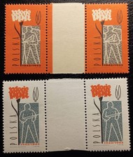 POLSKA Fi 1144-1148 międzypola **/* 1962 Rocznica PRL (2)