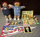 Cabbage Patch Kids Doll Lot Olympikids Pennant, wind ups, chalk, erasers