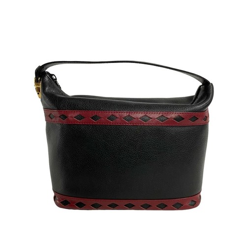 Yves Saint Laurent Cutout Ysl Logo Leather Genuine Mini Handbag Vanity Black - Picture 3 of 10