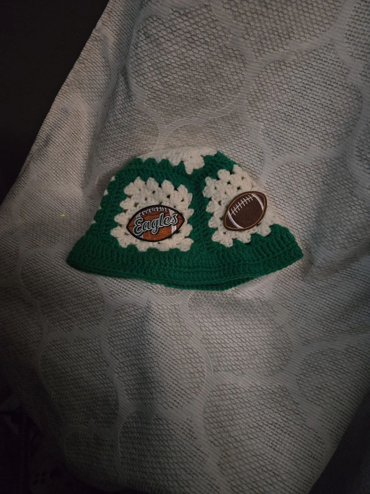 Handmade Philadelphia Eagles Baby Young Kid's Crochet Bucket Hat