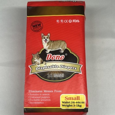 Dono Disposable Pet Diapers Dog or Cat  Size Small Count 16 New
