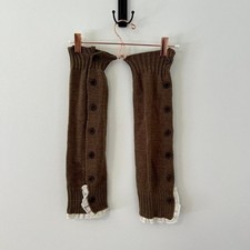 Brown lace legwarmers brown and